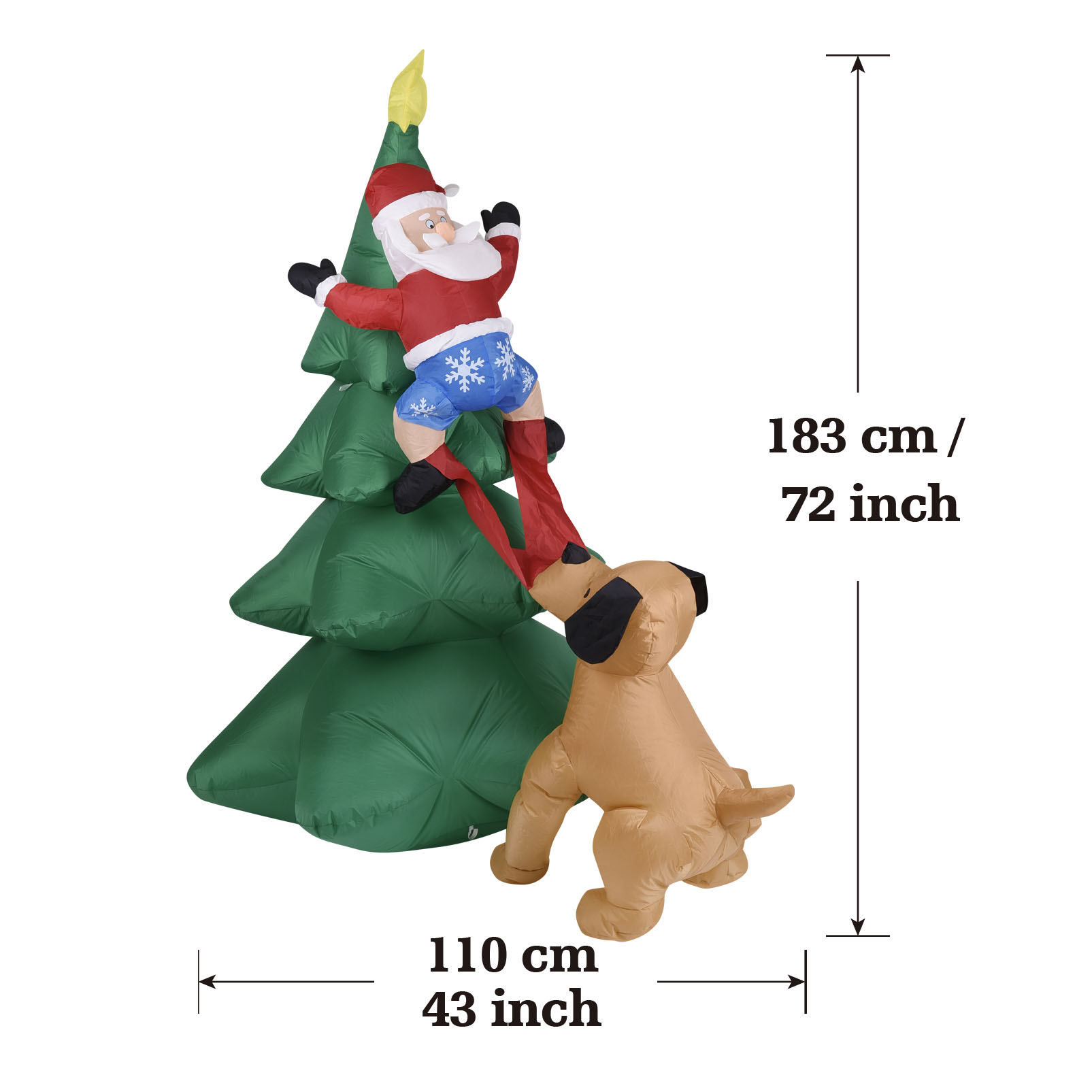 Chien gonflable de noël avec a - Bonsai Garden Ornaments avis et prix